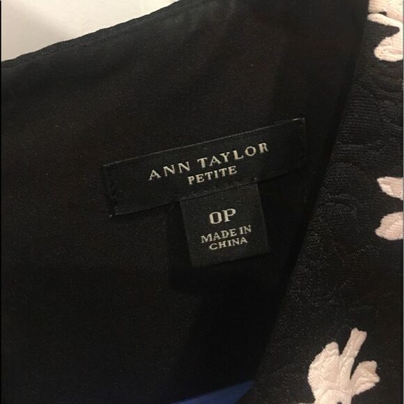 Ann Taylor size 0 black daisy midi dress sleeveless floral - Picture 8 of 9